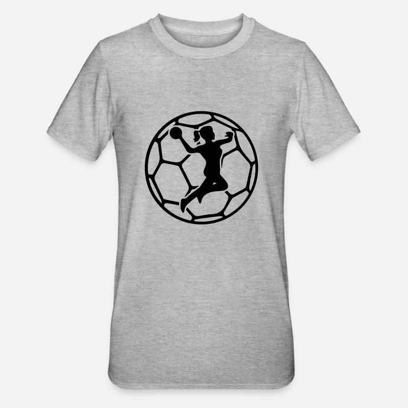 handball dame - Unisex Polycotton T-Shirt - Grau meliert