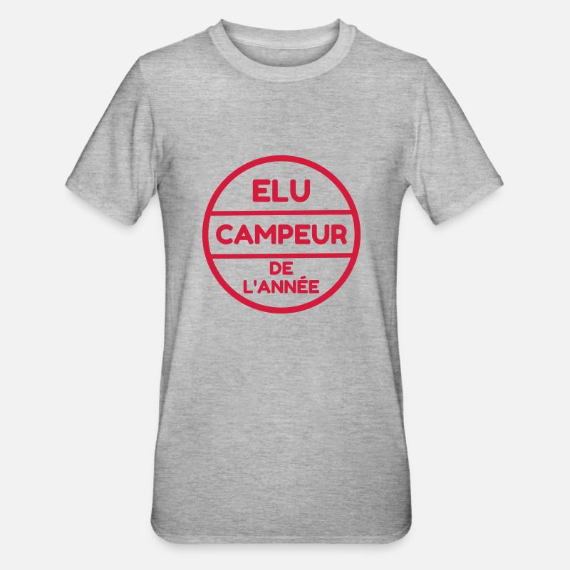 Campingplatz / Camper / Camping / Camp - Unisex Polycotton T-Shirt - Grau meliert