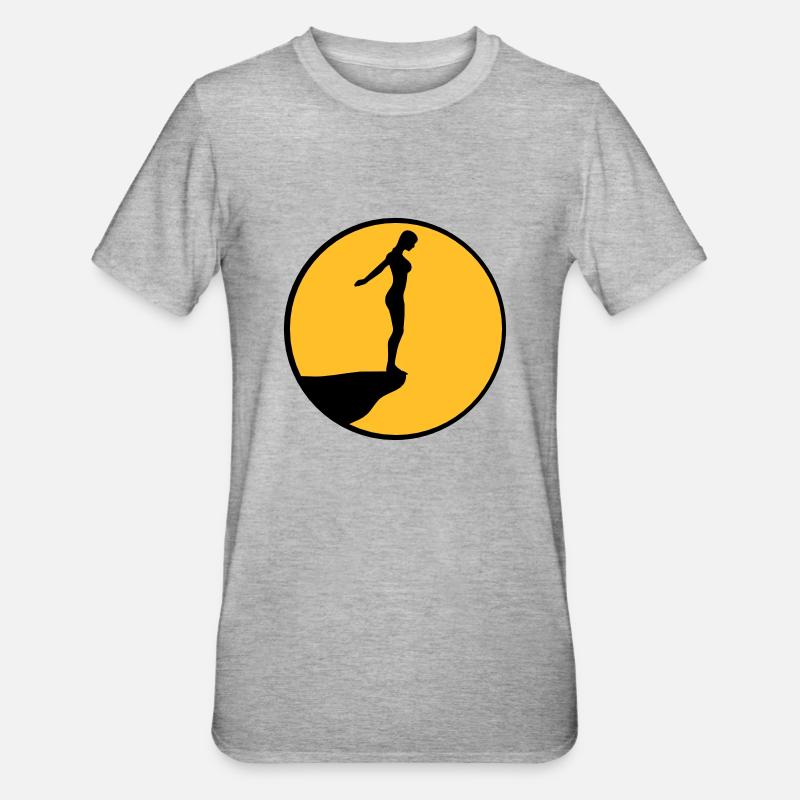 Von Klippe springen - Unisex Polycotton T-Shirt - Grau meliert