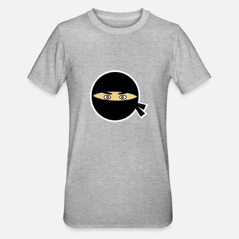 Tête de ninja - T-shirt polycoton Unisexe - gris chiné