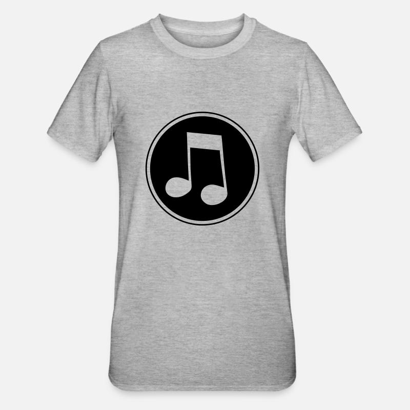 musiknote - Unisex Polycotton T-Shirt - Grau meliert