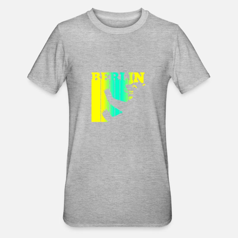 Berliner Bär - Unisex Polycotton T-Shirt - Grau meliert