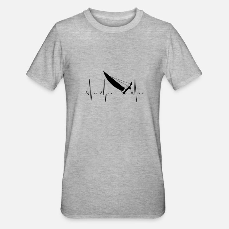 Katamaran - Puls / Frequenz - Unisex Polycotton T-Shirt - Grau meliert