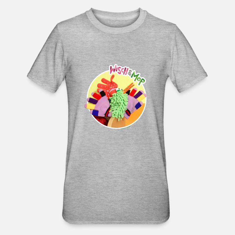 Handschuh-Hahn - Unisex Polycotton T-Shirt - Grau meliert