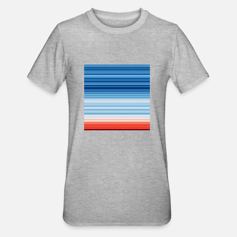 Warming Stripes | Scientists for Future - T-shirt polycoton Unisexe - gris chiné