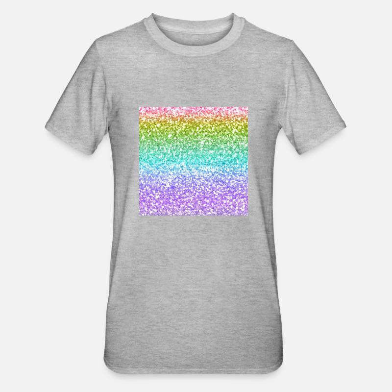 Regenbogen Funkeln - Unisex Polycotton T-Shirt - Grau meliert
