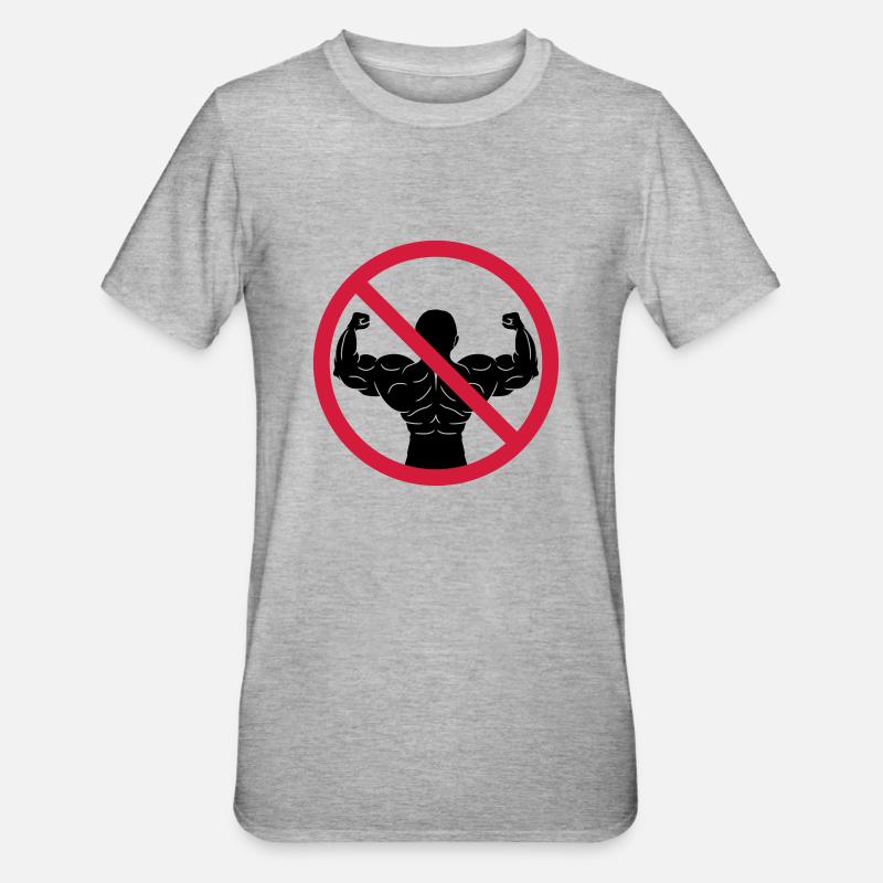 Keine Bodybuilder Verboten - Unisex Polycotton T-Shirt - Grau meliert