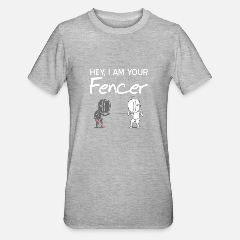 Fechten - Unisex Polycotton T-Shirt - Grau meliert