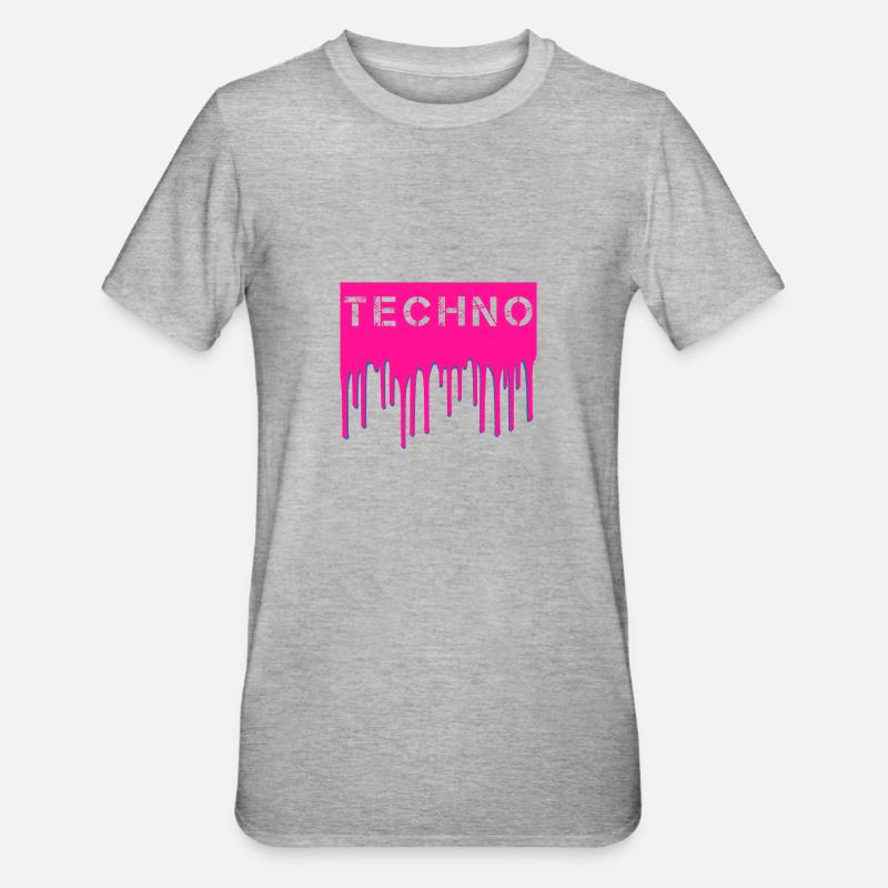 Techno - Unisex Polycotton T-Shirt - heather grey