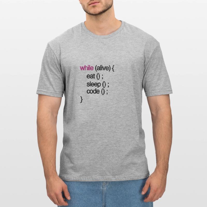 while alive code Computer scientist programming coding Unisex Polycotton T-Shirt