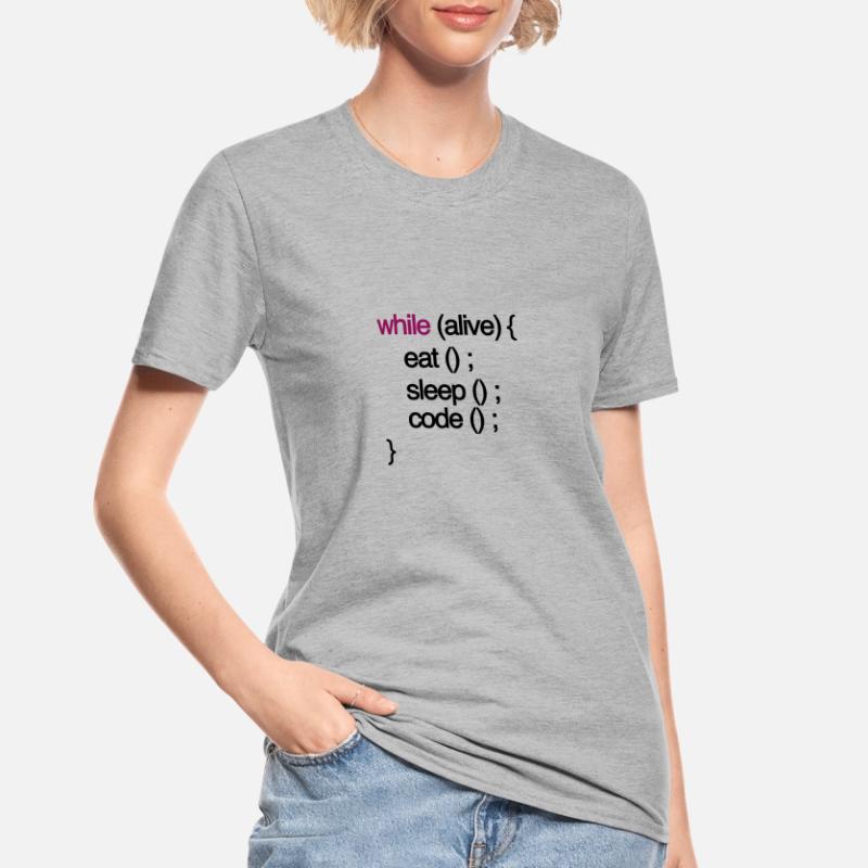 while alive code Computer scientist programming coding Unisex Polycotton T-Shirt
