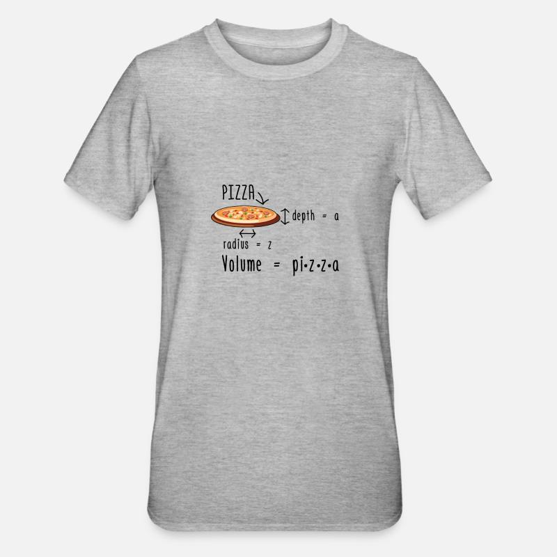 Pizza de mathématicien | Idée cadeau maths mathématiques - T-shirt polycoton Unisexe - gris chiné