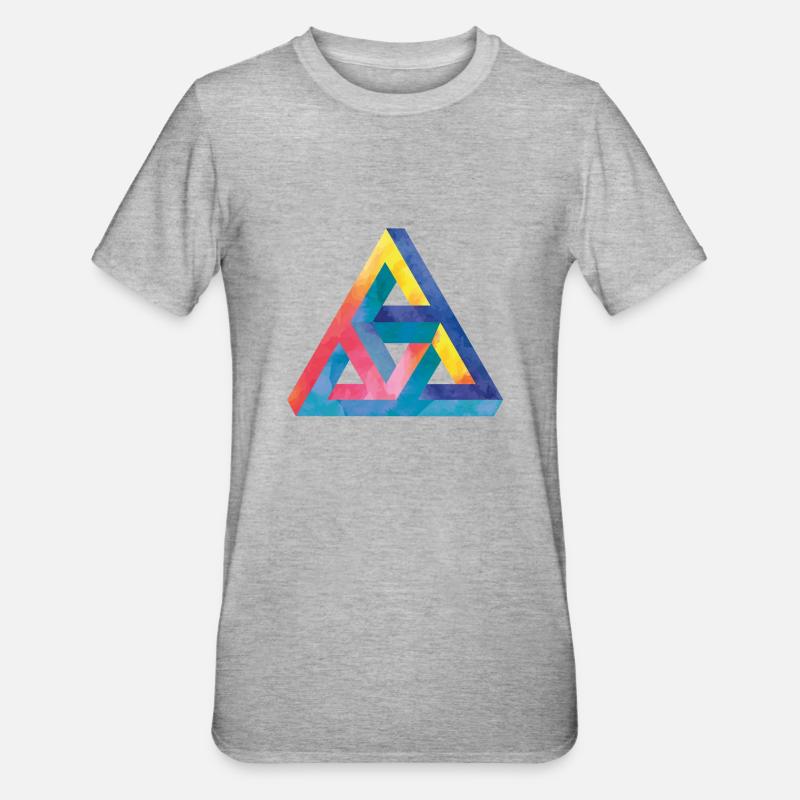 Optical illusion triangle Escher - Unisex Polycotton T-Shirt - heather grey