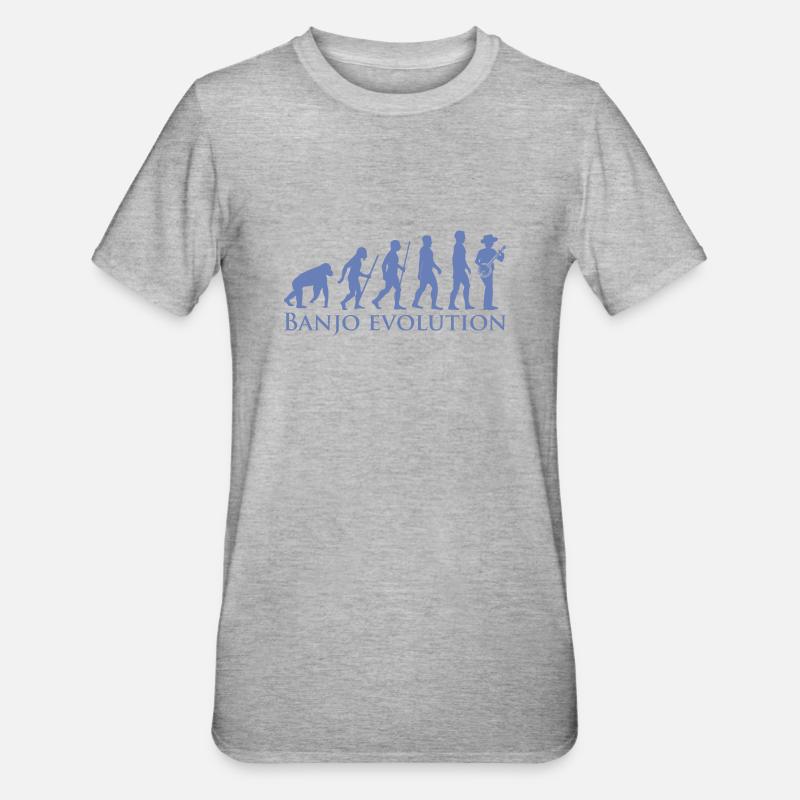 Évolution du banjo - T-shirt polycoton Unisexe - gris chiné