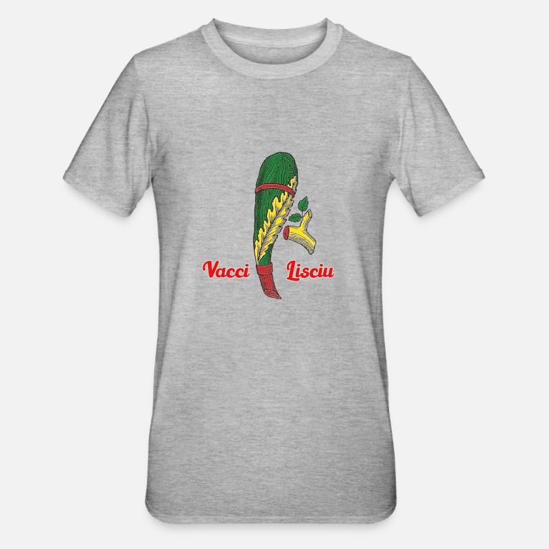 Vacci Lisciu - As de trèfle - T-shirt polycoton Unisexe - gris chiné