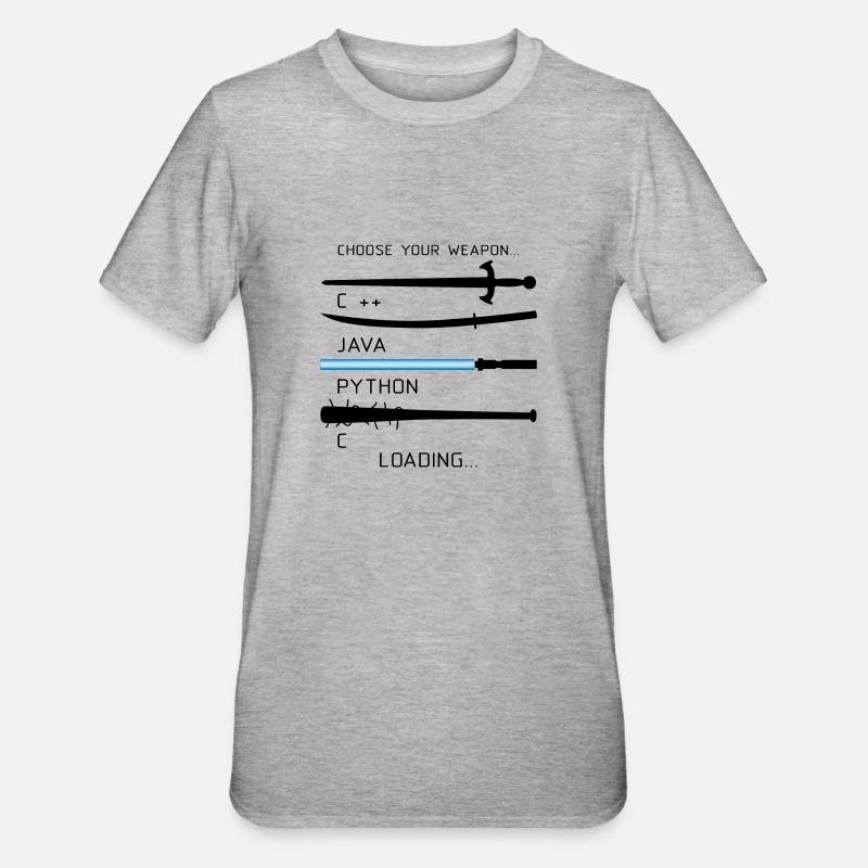 Coding Java Programmierer Beruf Geschenk - Unisex Polycotton T-Shirt - Grau meliert