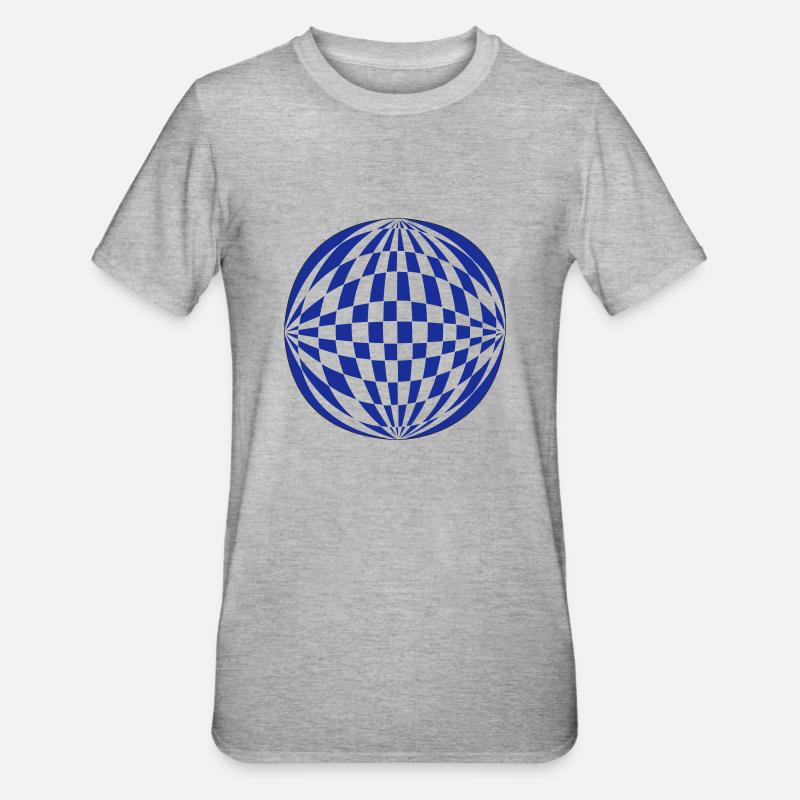 Kugel 3D - Unisex Polycotton T-Shirt - Grau meliert