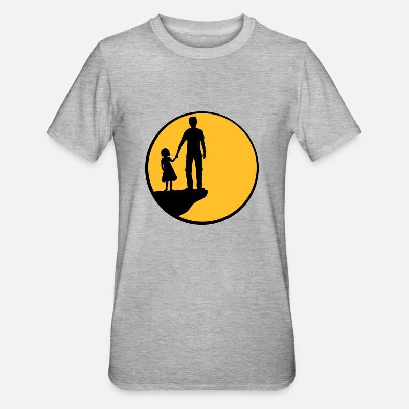 Fille de père de lune - T-shirt polycoton Unisexe - gris chiné
