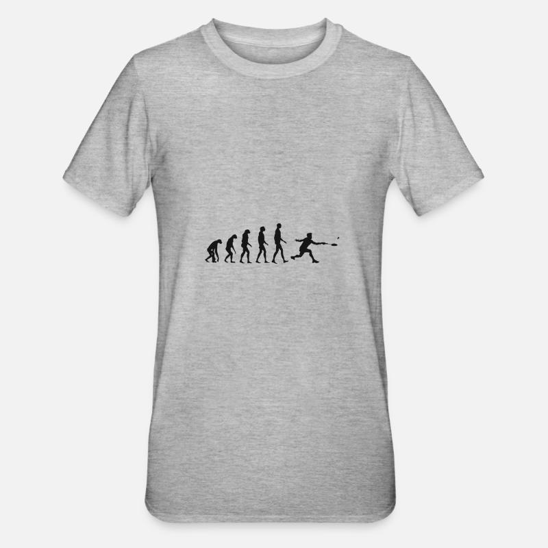 Federball Evolution Badminton Entwicklung Geschenk - Unisex Polycotton T-Shirt - Grau meliert