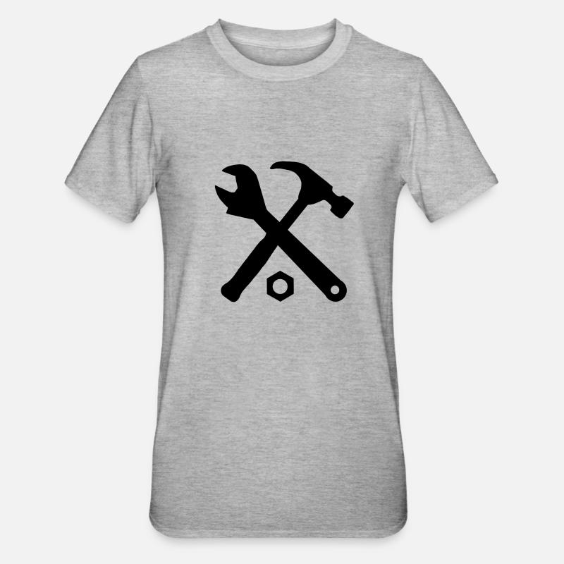Tool handyman wrench tools - Unisex Polycotton T-Shirt - heather grey