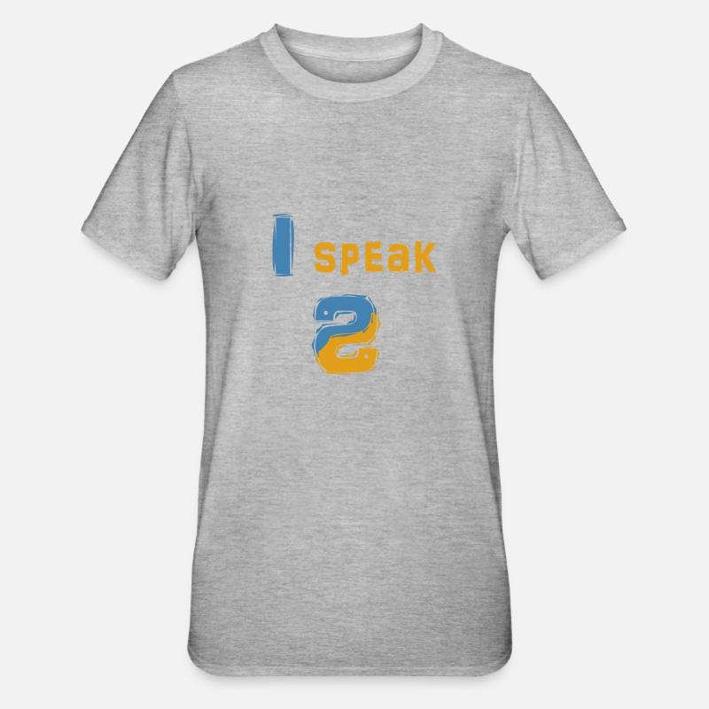 I Speak Python - For all Coder in Python - Unisex Polycotton T-Shirt - Grau meliert