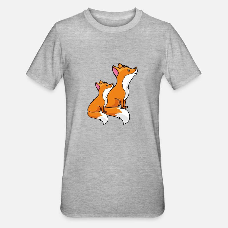 fuchs comic kind baby - Unisex Polycotton T-Shirt - Grau meliert