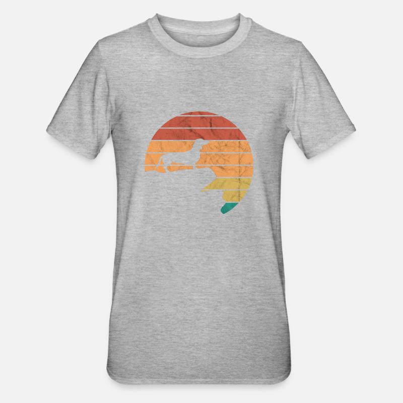 Teckel Dackel - T-shirt polycoton Unisexe - gris chiné