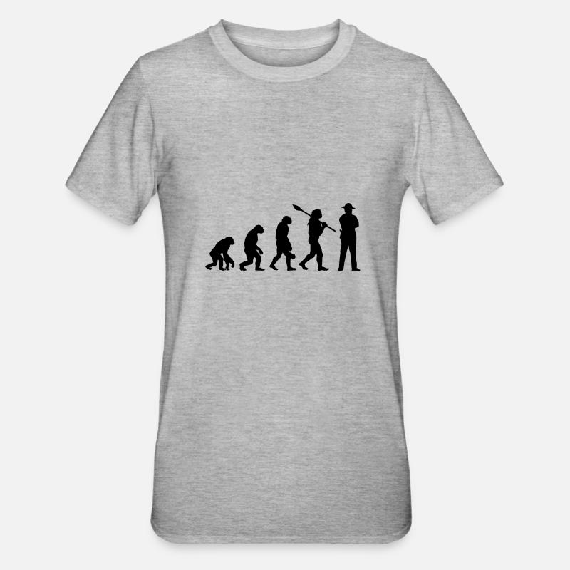 Evolution Sheriff Polizist Polizist - Unisex Polycotton T-Shirt - Grau meliert