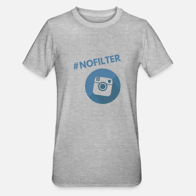 No filter Bleu - T-shirt polycoton Unisexe - gris chiné