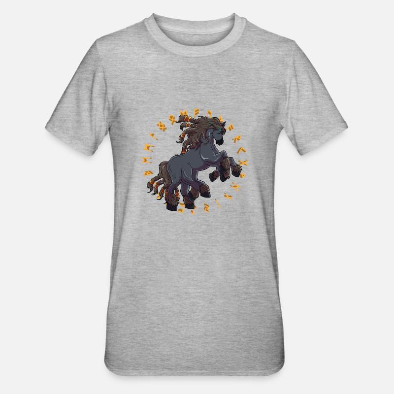 Sleipnir Le cheval d'Odin Viking - T-shirt polycoton Unisexe - gris chiné