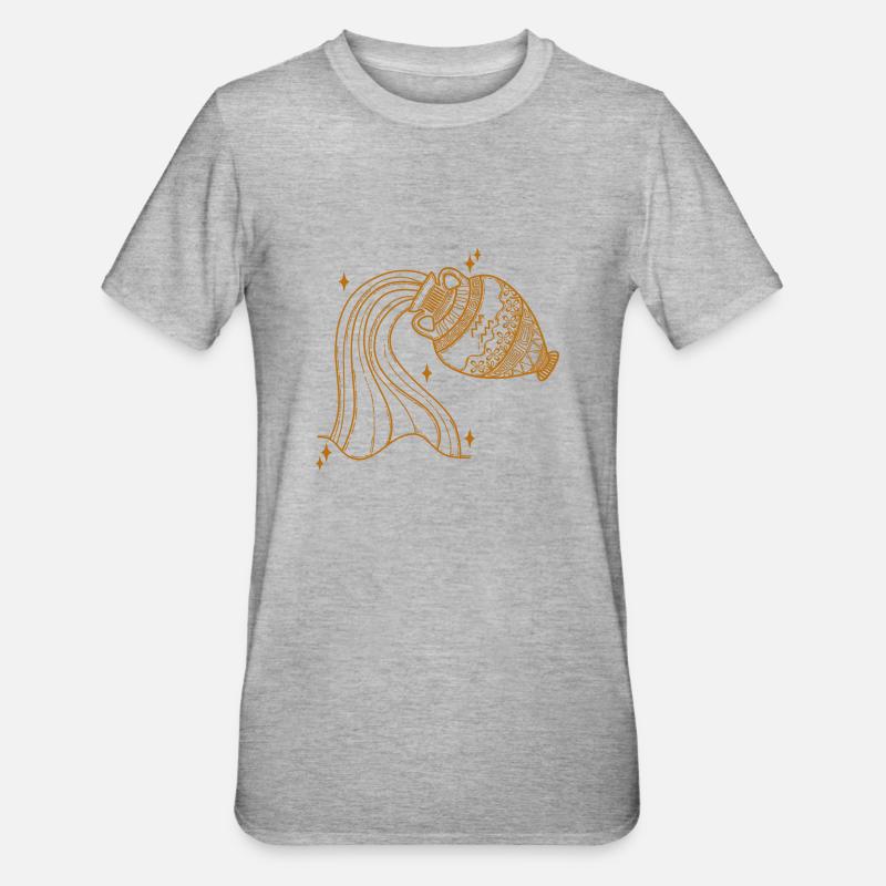 Wassermann Sternzeichen - Unisex Polycotton T-Shirt - Grau meliert