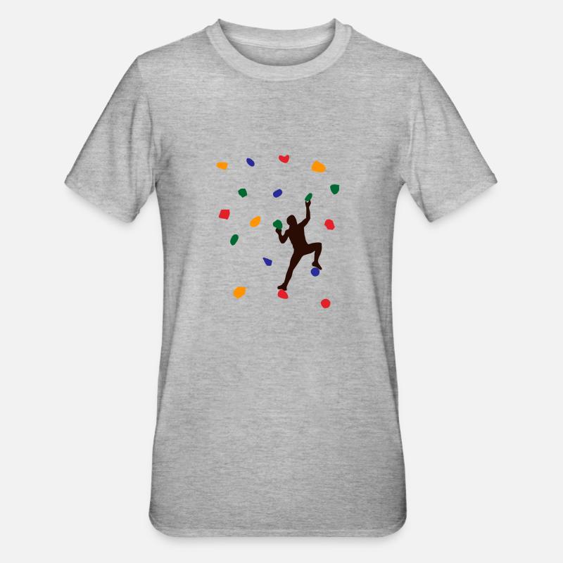 Klettern Geschenk Spruch Berg - Unisex Polycotton T-Shirt - Grau meliert
