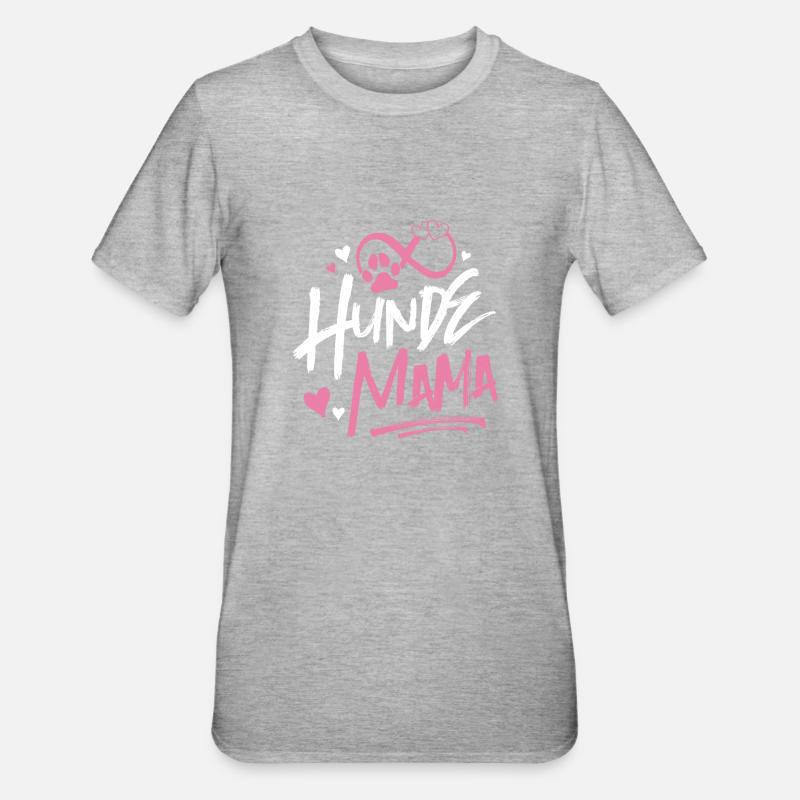 Hunde Mama Spruch - Unisex Polycotton T-Shirt - Grau meliert