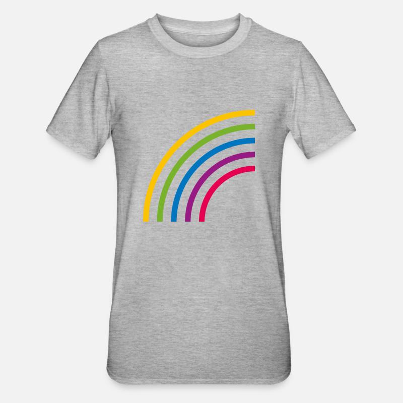 HALBER REGENBOGEN LINIEN - Unisex Polycotton T-Shirt - Grau meliert