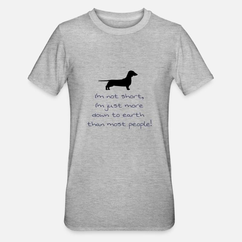 Teckel - T-shirt polycoton Unisexe - gris chiné