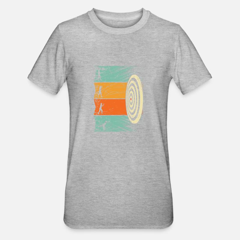 Fléchettes Fléchettes Dartboard Rétro - T-shirt polycoton Unisexe - gris chiné