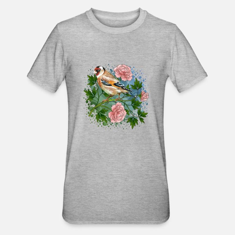 Oiseau coloré - T-shirt polycoton Unisexe - gris chiné