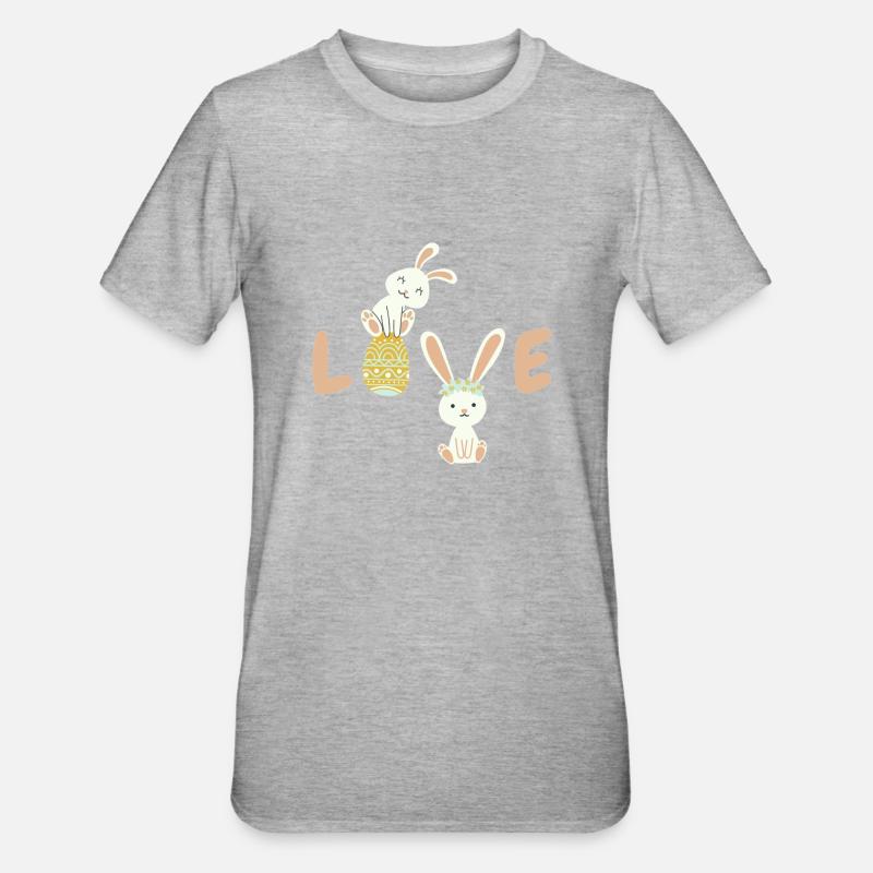 Love Easter - T-shirt polycoton Unisexe - gris chiné