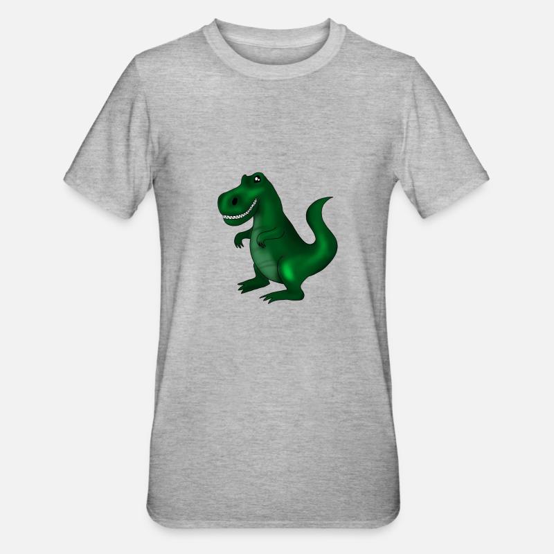 Dinosaurier - Unisex Polycotton T-Shirt - Grau meliert