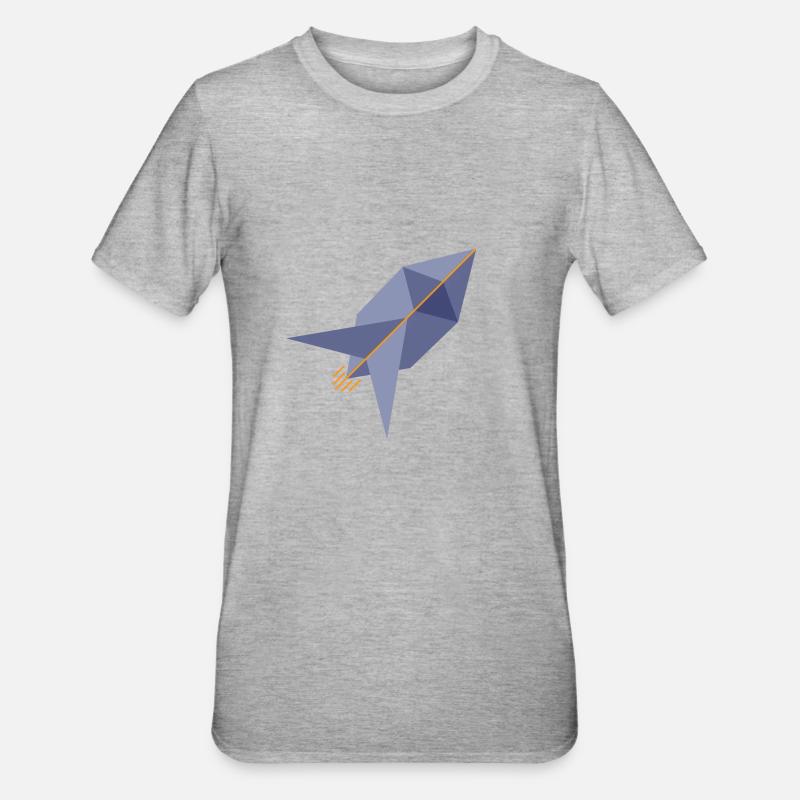 Ethereum Rocket - Unisex Polycotton T-Shirt - Grau meliert