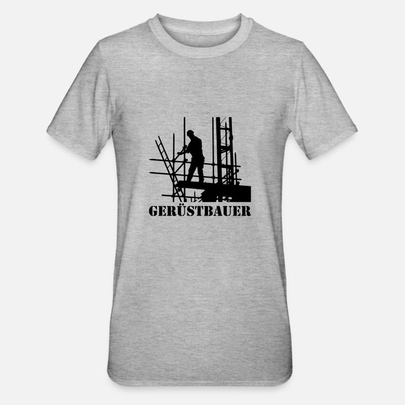 Gerüstbauer Arbeit Geschenk Gerüster Beruf - Unisex Polycotton T-Shirt - Grau meliert