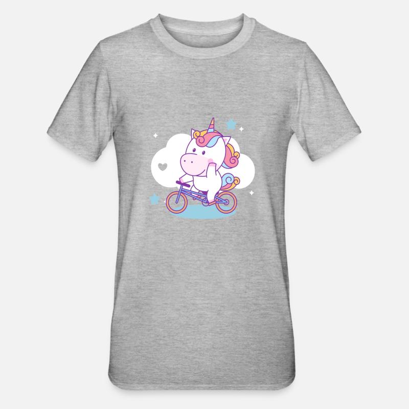 Vélo d’équitation de licorne - T-shirt polycoton Unisexe - gris chiné