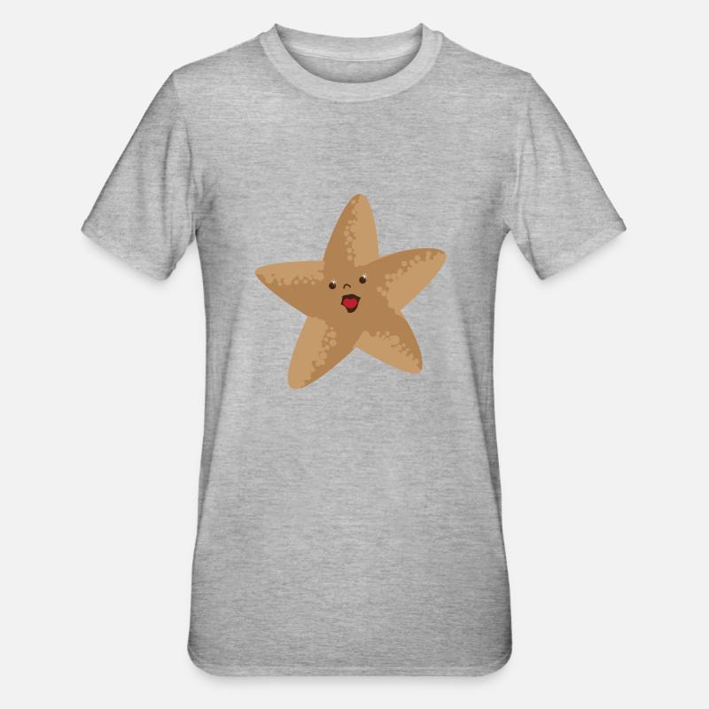 Starfish - Étoiles de mer - T-shirt polycoton Unisexe - gris chiné