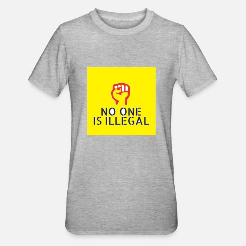 No one is illegal - Unisex Polycotton T-Shirt - heather grey