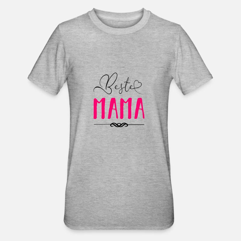Beste Mama - Unisex Polycotton T-Shirt - Grau meliert