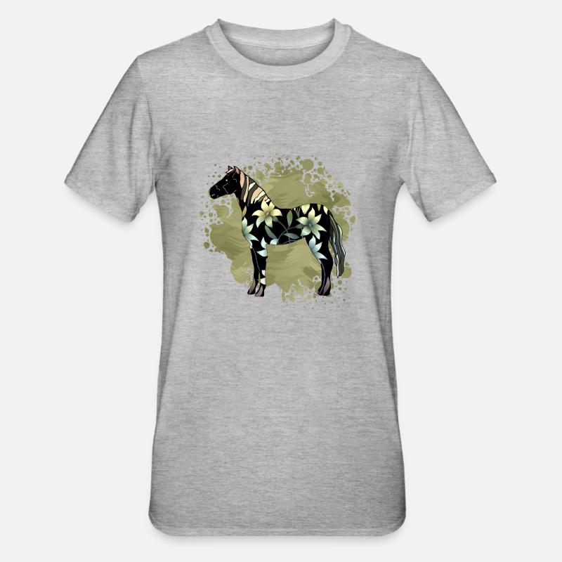 Cheval - T-shirt polycoton Unisexe - gris chiné