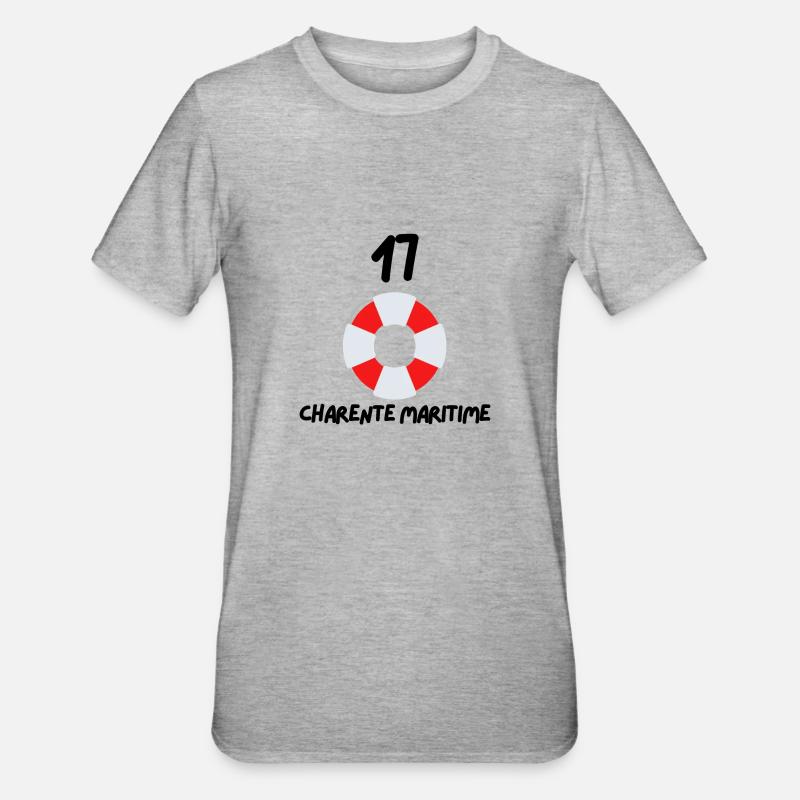 17 Charente Maritime Bouée - T-shirt polycoton Unisexe - gris chiné