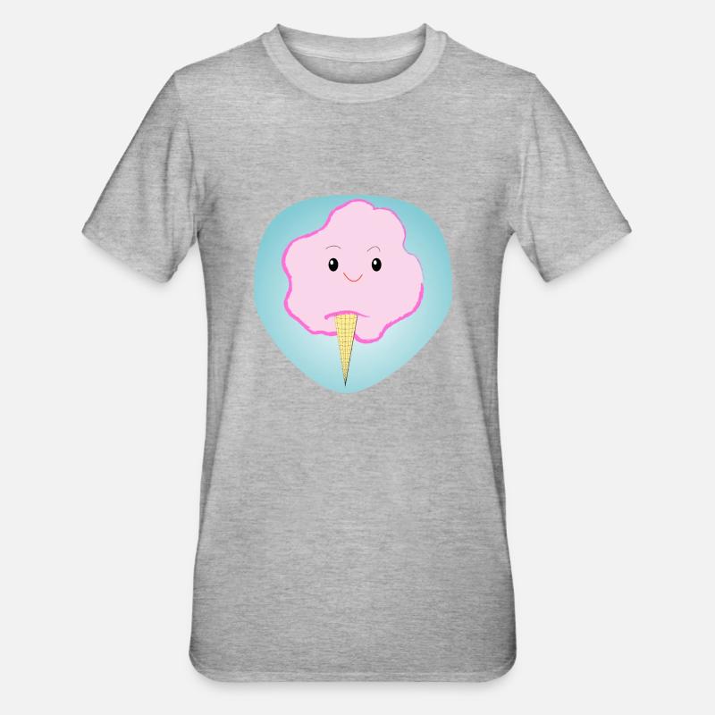 Fröhliche Zuckerwatte - Geschenk - Geschenkidee - Unisex Polycotton T-Shirt - Grau meliert