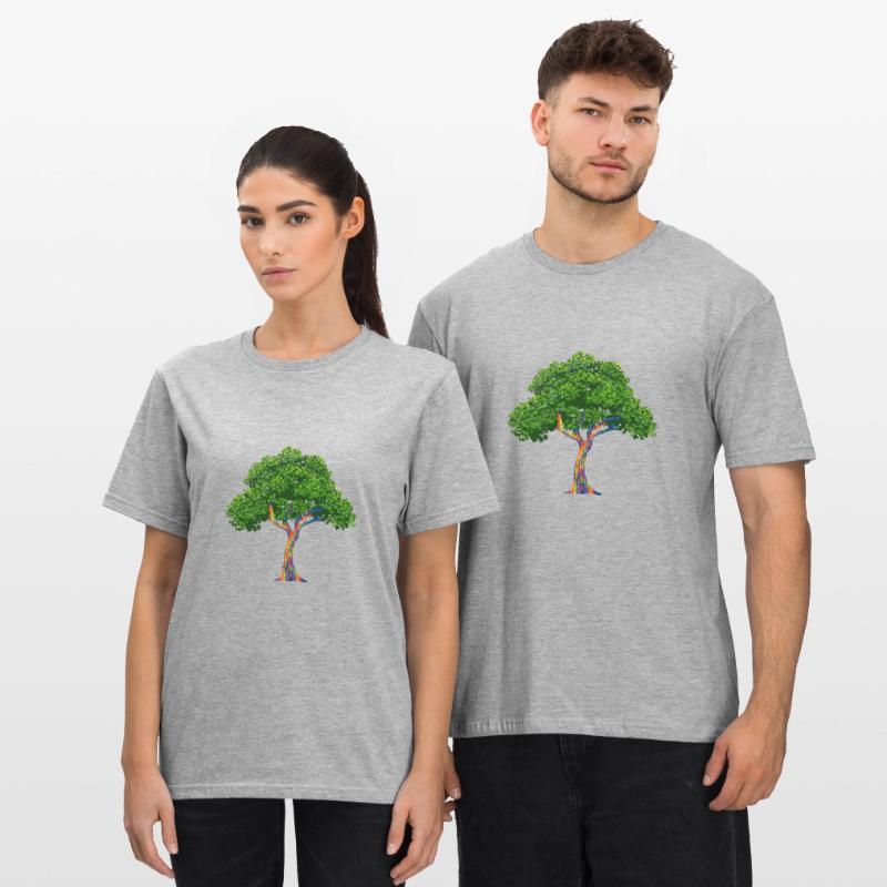 Rainbow Tree Rainbow Eucalyptus Tree Gift Unisex Polycotton T-Shirt