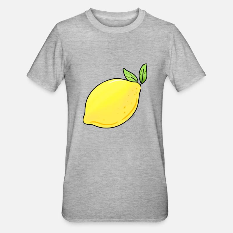 Zitrone - Unisex Polycotton T-Shirt - Grau meliert